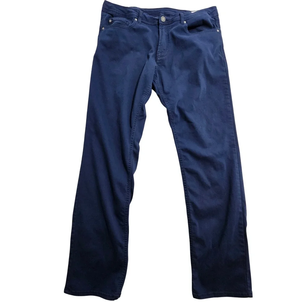 Buffalo Archer Slim Stretch Pants Mens 36x32 Navy Blue 5-Pocket Trousers
